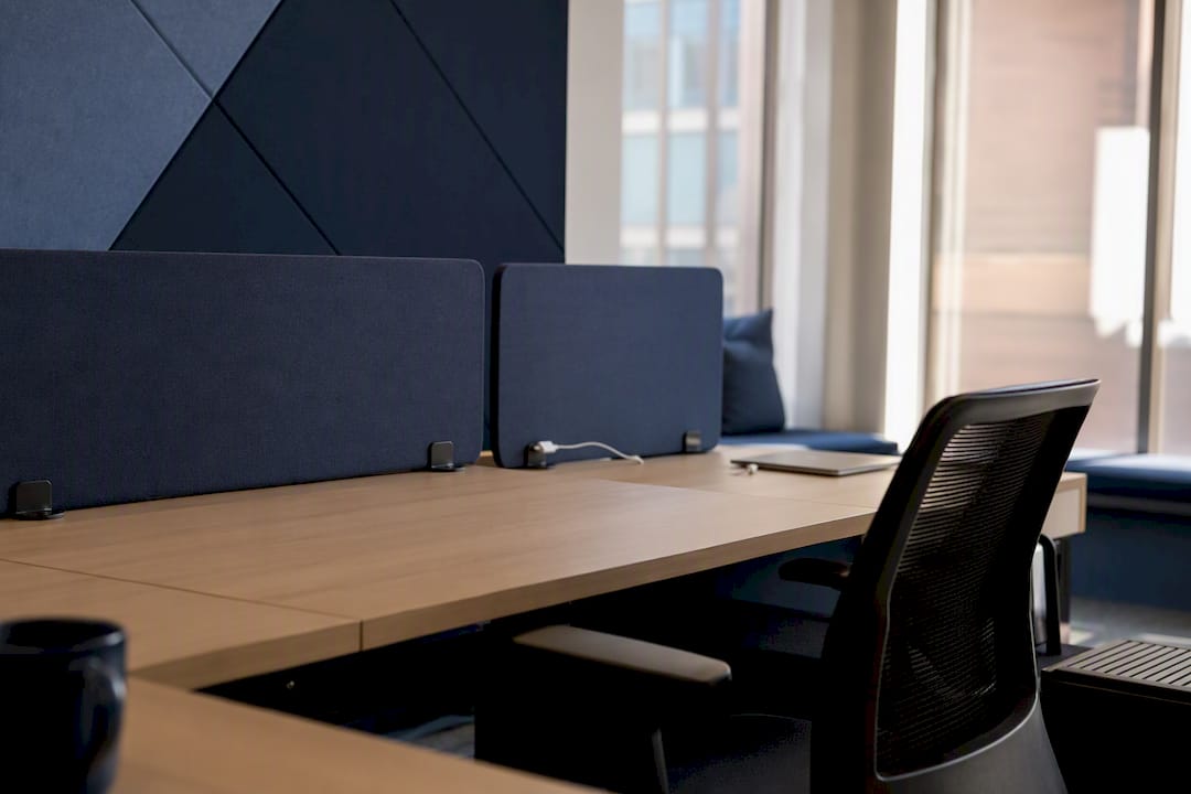 Modern flexible office area with modular desks