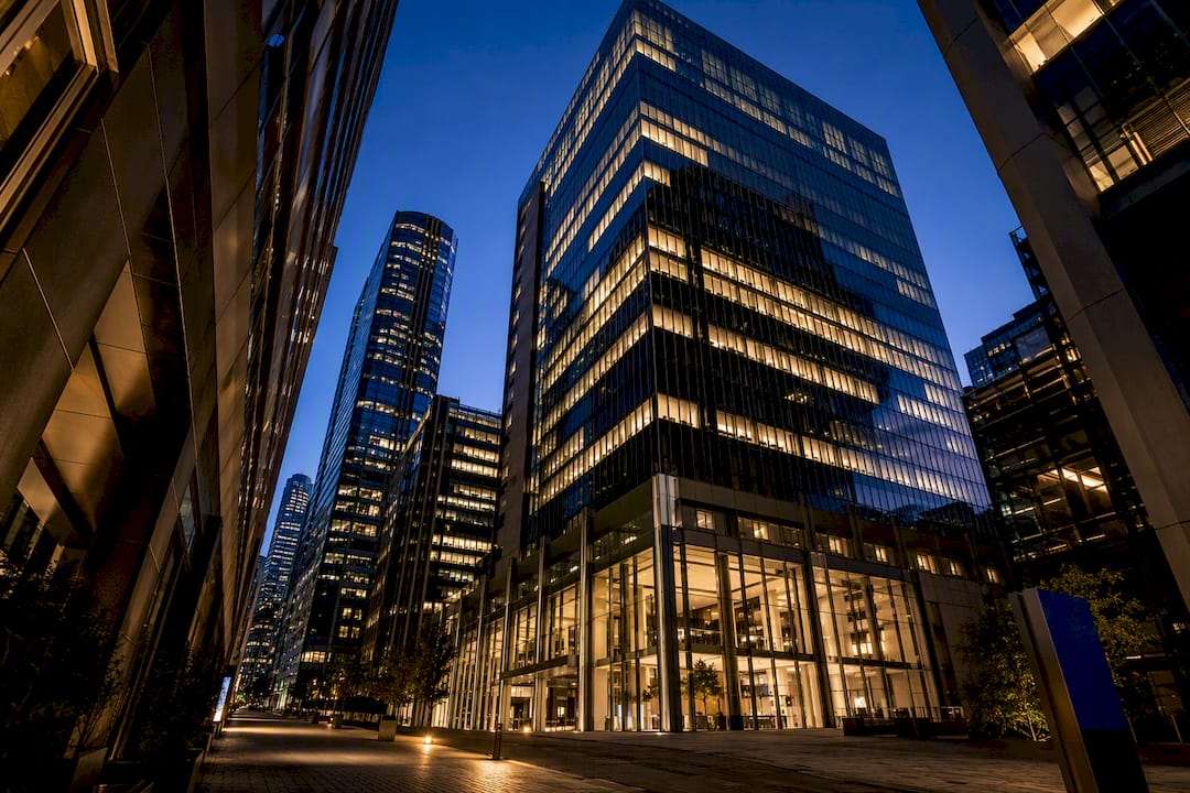 Melbourne CBD office towers at blue hour