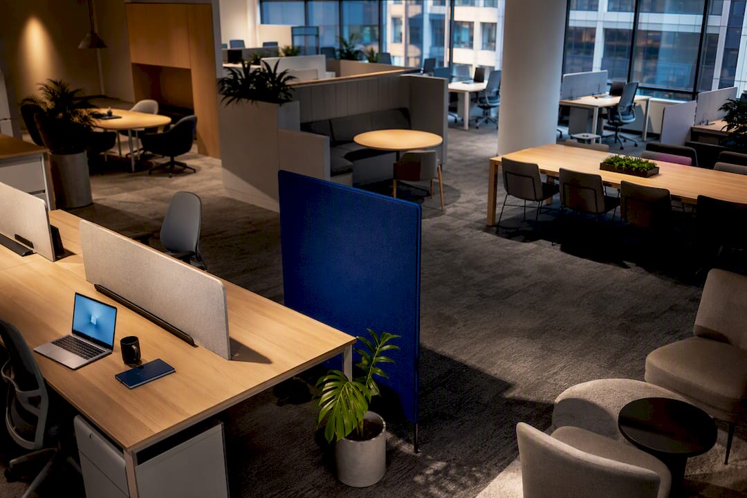 Contemporary office floor with varied work settings