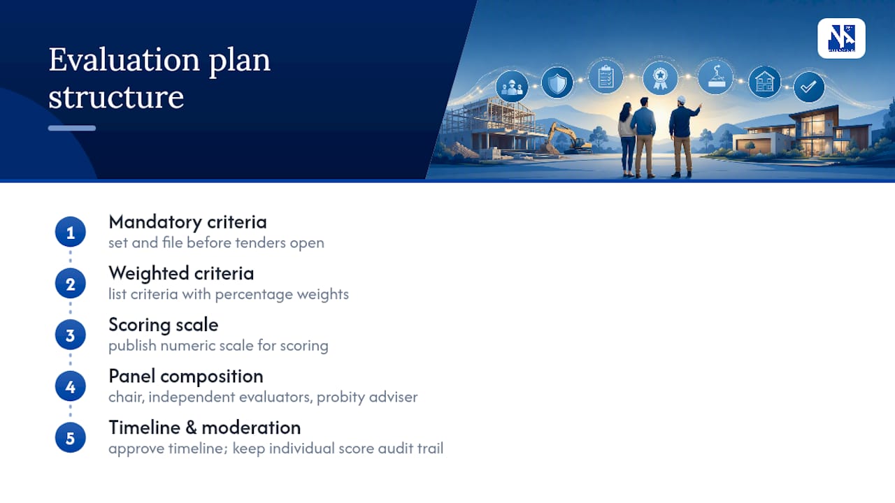 Tender evaluation plan and panel roles