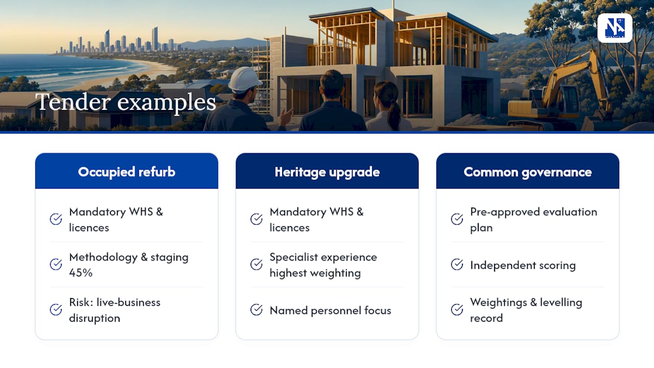 Examples of best practice tender evaluation frameworks — overview diagram