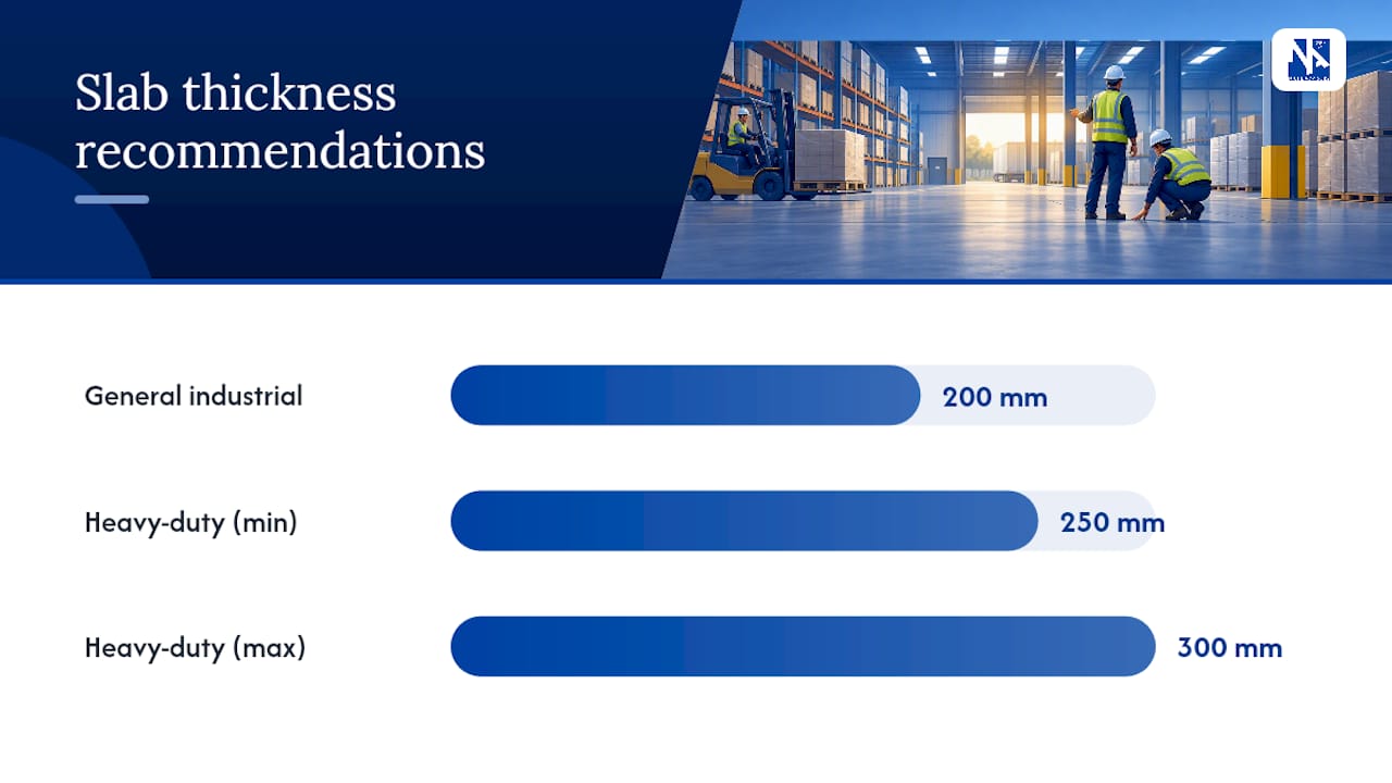 Warehouse slab thickness and loading comparison