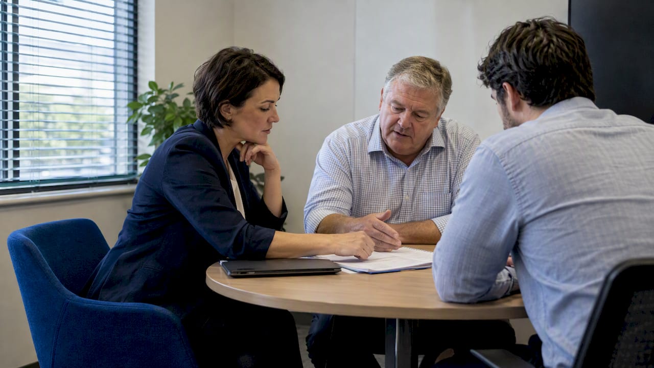 Tenant and advisers negotiating green lease terms