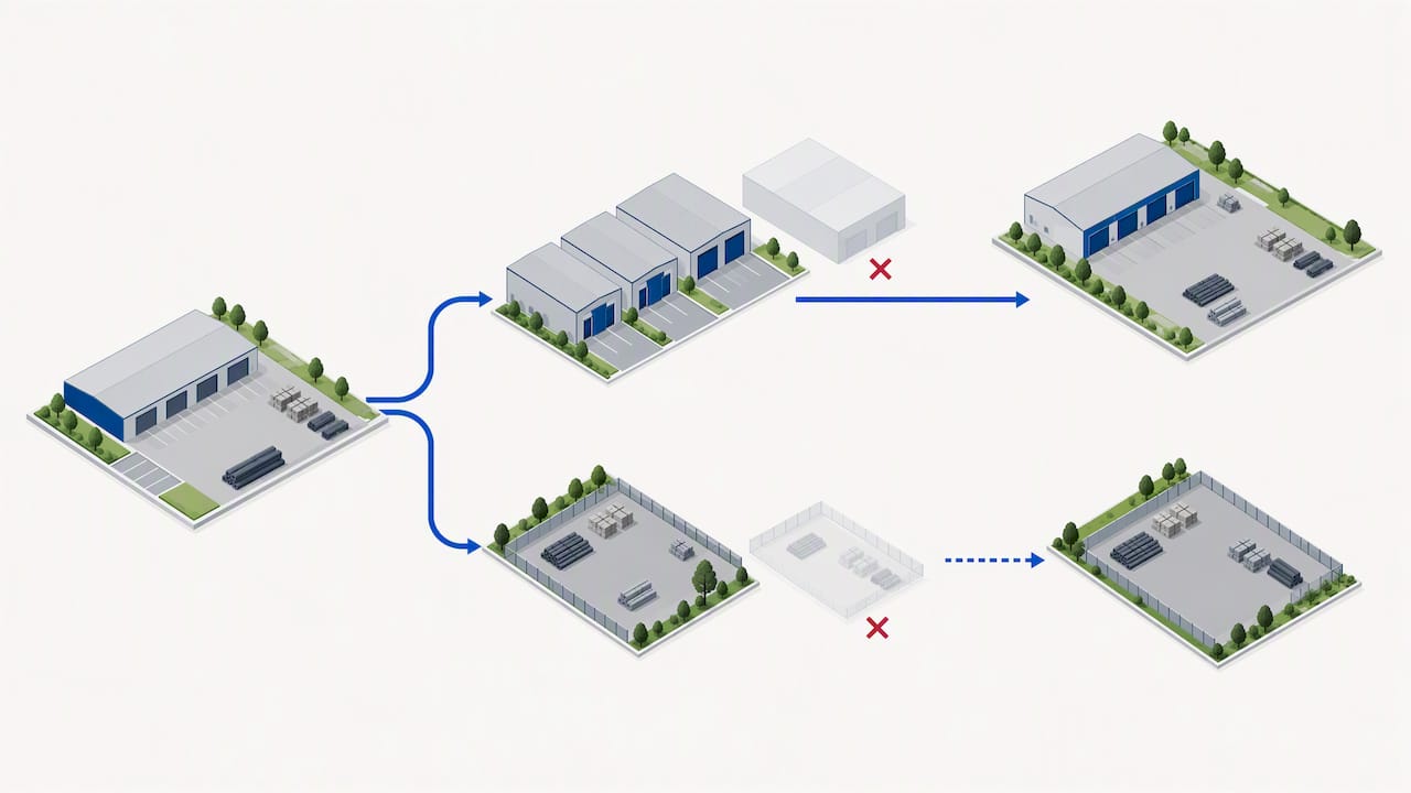 Warehouse and hardstand availability shown separately