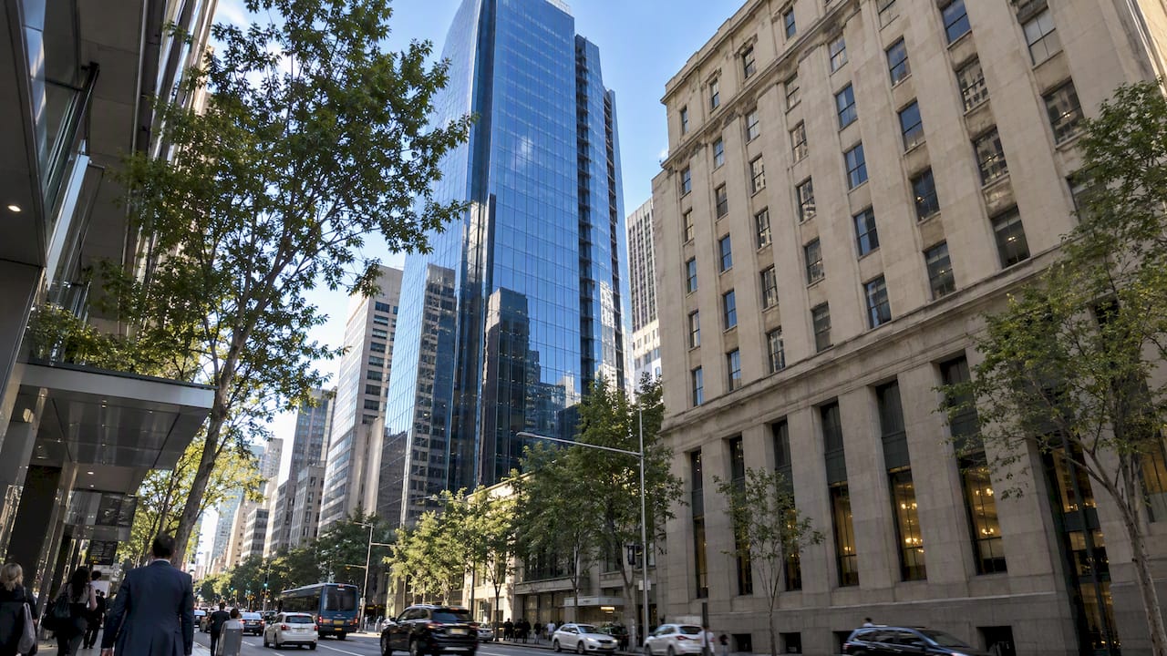 Modern and older Australian CBD office towers