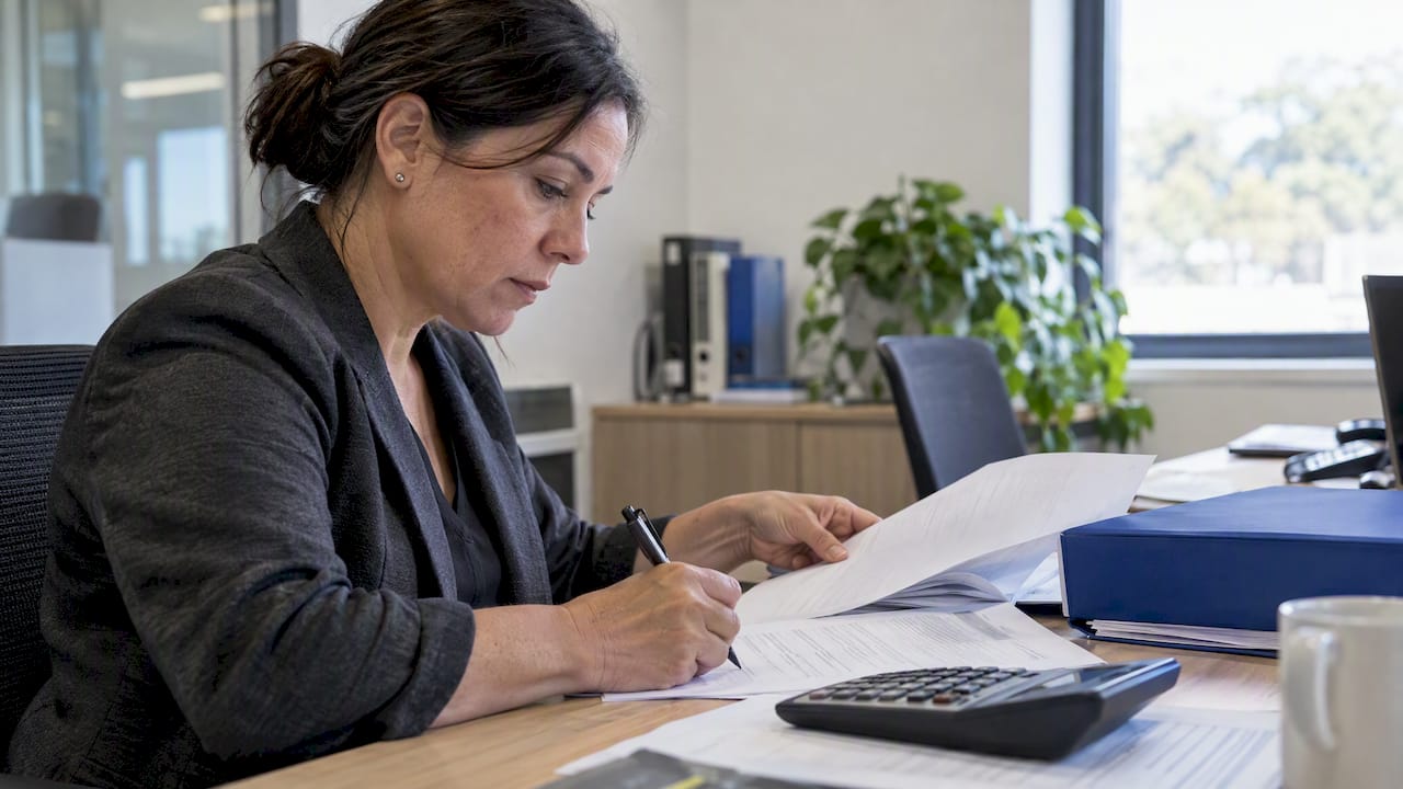Tenant reviewing a commercial lease clause